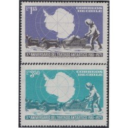 Chile 377/78 1972 X Aniversario del Tratado Antártico MNH Chile 377/78 1972 X Aniversario del Tratado Antártico MNH