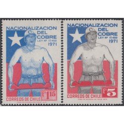 Chile 380/81 1972 Nacionalización del cobre MH Chile 380/81 1972 Nacionalización del cobre MH