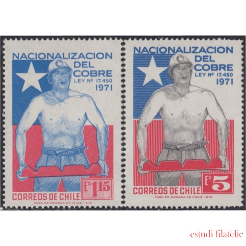 Chile 380/81 1972 Nacionalización del cobre MNH