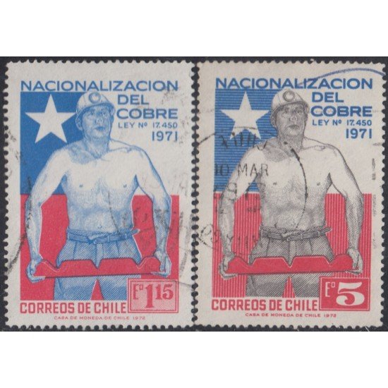 Chile 380/81 1972 Nacionalización del cobre usados Chile 380/81 1972 Nacionalización del cobre usados