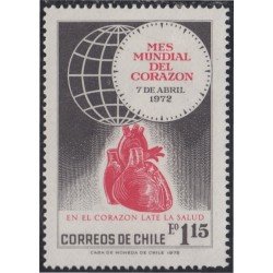 Chile 382 1972 Mes mundial del corazón MNH Chile 382 1972 Mes mundial del corazón MNH