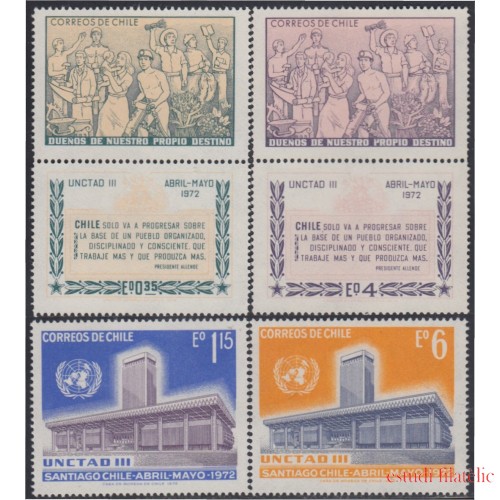 Chile 383/86 1972 3º Conferencia de la ONU por el comercio y el desarrollo MNH