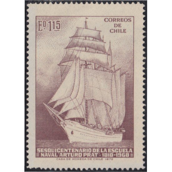 Chile 387 1972 150º Aniversario de la escuela naval Arturo Prat MNH Chile 387 1972 150º Aniversario de la escuela naval Arturo Prat MNH