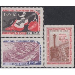 Chile 392/94 1972 Año del turismo en la Américas MNH Chile 392/94 1972 Año del turismo en la Américas MNH