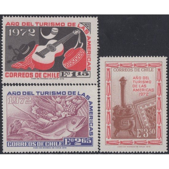 Chile 392/94 1972 Año del turismo en la Américas MNH Chile 392/94 1972 Año del turismo en la Américas MNH