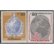 Chile 402/03 1973 50º Aniversario dela Interpol MNH