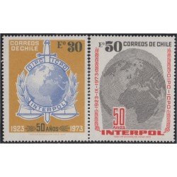 Chile 402/03 1973 50º Aniversario dela Interpol MNH Chile 402/03 1973 50º Aniversario dela Interpol MNH