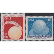 Chile 415/16 1974 Copa de fútbol del mundo en Munich MNH
