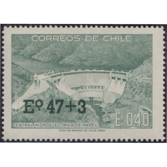 Chile 417 1974 Timbres postales de 1969 Central Hidroeléctrica MNH Chile 417 1974 Timbres postales de 1969 Central Hidroeléctrica MNH