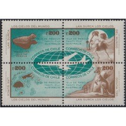 Chile 423/26 1974 Inauguración de línea aérea Chile-Tahití-Islas Fiji-Sidney MNH Chile 423/26 1974 Inauguración de línea aérea Chile-Tahití-Islas Fiji-Sidney MNH