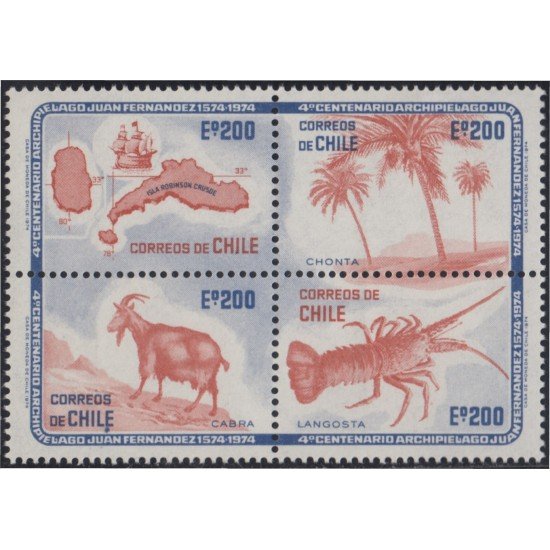 Chile 429/32 1974 Archipiélago Juan Fernández fauna MNH Chile 429/32 1974 Archipiélago Juan Fernández fauna MNH