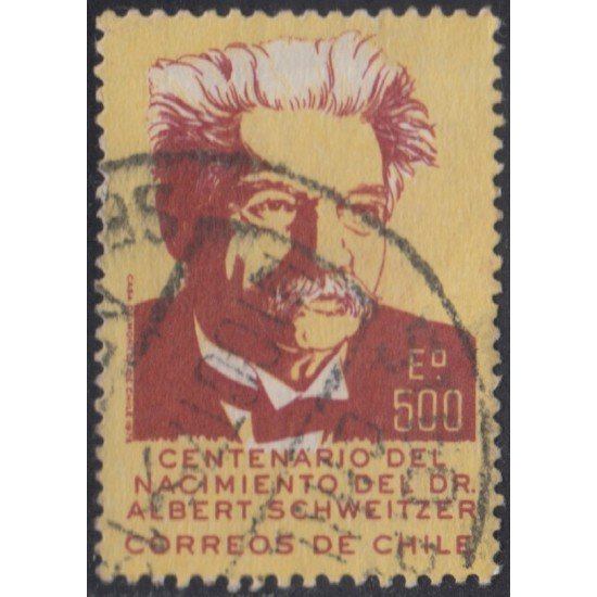 Chile 436 1975 Centenario del nacimiento del Dr. A. Schweitzer usado Chile 436 1975 Centenario del nacimiento del Dr. A. Schweitzer usado