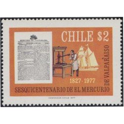 Chile 486 1977 150 Años del Diario El Mercurio de Valparaíso MNH Chile 486 1977 150 Años del Diario El Mercurio de Valparaíso MNH