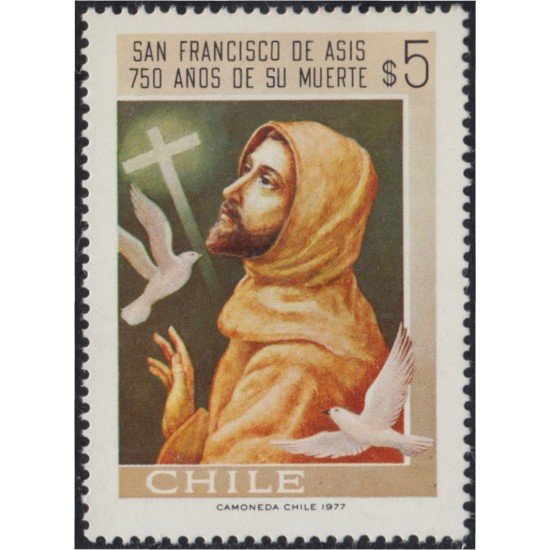 Chile 487 1977 750 Años de la muerte de San Francisco de Asís MNH