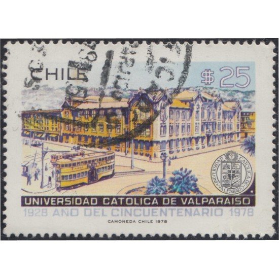 Chile 498 1978 50 Años de la Universidad católica de Valparaíso usado Chile 498 1978 50 Años de la Universidad católica de Valparaíso usado