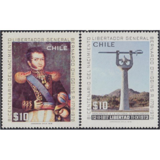 Chile 499/00 1978 Bicentenario del nacimiento de O´Higgins MNH Chile 499/00 1978 Bicentenario del nacimiento de O´Higgins MNH