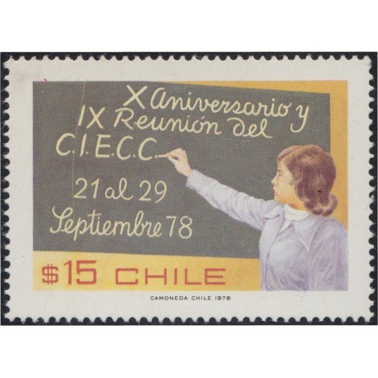 Chile 501 1978 X Aniversario de la reunión del CIECC MNH Chile 501 1978 X Aniversario de la reunión del CIECC MNH