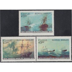 Chile 514/16 1979 Glorias navales Barcos Boats MNH Chile 514/16 1979 Glorias navales Barcos Boats MNH