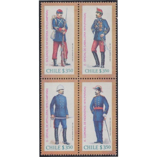 Chile 553/56 1980 Uniformes militares MNH Chile 553/56 1980 Uniformes militares MNH
