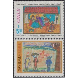 Chile 585/86 1981 Navidad Christmas Dibujos infantiles MNH Chile 585/86 1981 Navidad Christmas Dibujos infantiles MNH
