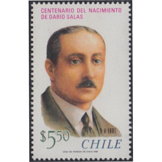Chile 587 1981 Centenario del nacimiento de Darío Salas MNH Chile 587 1981 Centenario del nacimiento de Darío Salas MNH