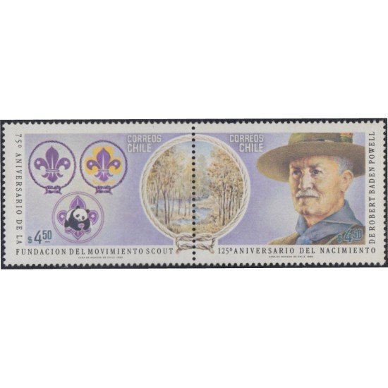 Chile 597/98 1982 Robert Baden Powell Movimiento Scout MNH Chile 597/98 1982 Robert Baden Powell Movimiento Scout MNH