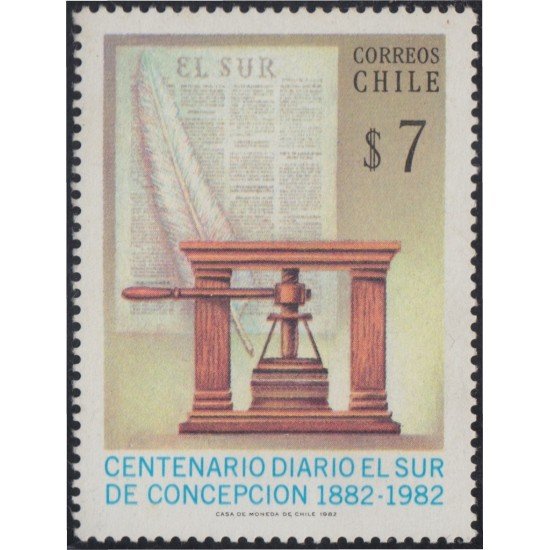 Chile 608 1982 Centenario del diario El Sur de Concepción MNH Chile 608 1982 Centenario del diario El Sur de Concepción MNH