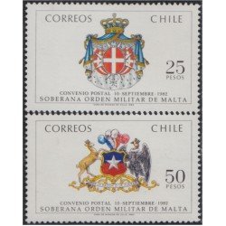 Chile 616/17 1983 Soberana Orden de Malta MNH Chile 616/17 1983 Soberana Orden de Malta MNH