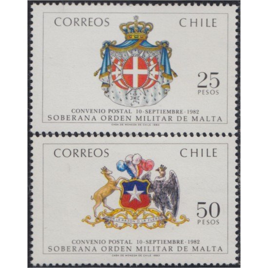 Chile 616/17 1983 Soberana Orden de Malta MNH Chile 616/17 1983 Soberana Orden de Malta MNH