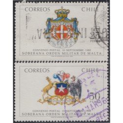 Chile 616/17 1983 Soberana Orden de Malta usados Chile 616/17 1983 Soberana Orden de Malta usados