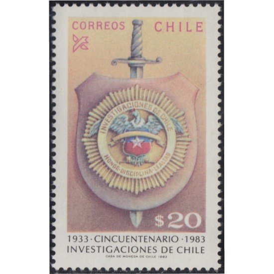 Chile 626 1983 Investigaciones de Chile MNH Chile 626 1983 Investigaciones de Chile MNH