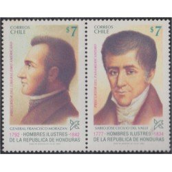 Chile 637/38 1983 Hombres ilustres Gral. Francisco Morazán Sabio José Cecilio del Valle MNH Chile 637/38 1983 Hombres ilustres Gral. Francisco Morazán Sabio José Cecilio del Valle MNH