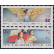 Chile 655/56 1984 Diez años de Libertad MNH