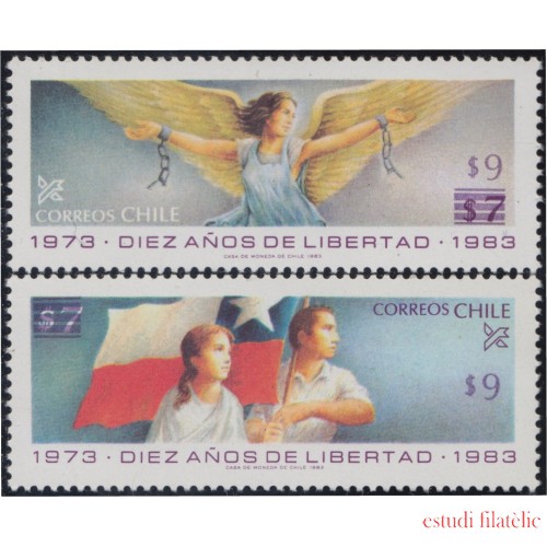 Chile 655/56 1984 Diez años de Libertad MNH