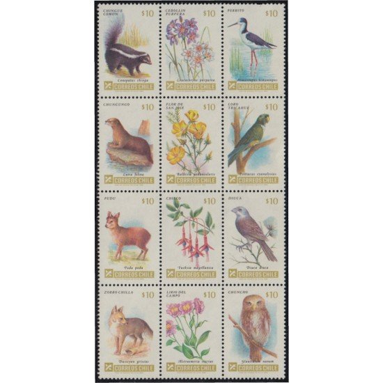 Chile 684/95 1985 Flora y Fauna Vida salvaje MNH Chile 684/95 1985 Flora y Fauna Vida salvaje MNH