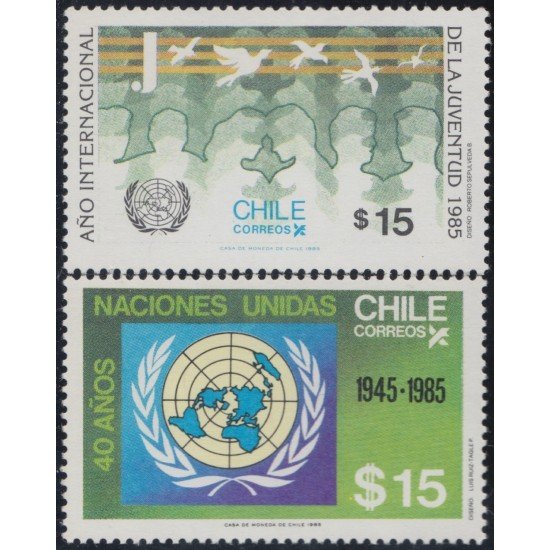 Chile 706/07 1985 Años de las Naciones Unidas MNH Chile 706/07 1985 Años de las Naciones Unidas MNH
