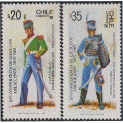 Chile 717/18 1985 Conferencia de ejércitos americanos soldados MNH Chile 717/18 1985 Conferencia de ejércitos americanos soldados MNH