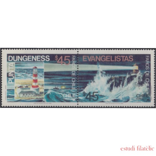 Chile 728/29 1986 Faros de Chile Punta Dungeness y Evangelista MNH