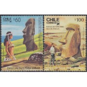 Chile 741/42 1986 Ruinas de Tongariki Isla de Pascua MNH