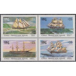 Chile 744/47 1986 Tradición naval Barcos Boats MNH Chile 744/47 1986 Tradición naval Barcos Boats MNH