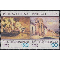 Chile 748/49 1986 Pinturas chilenas de Juan Francisco González MNH Chile 748/49 1986 Pinturas chilenas de Juan Francisco González MNH