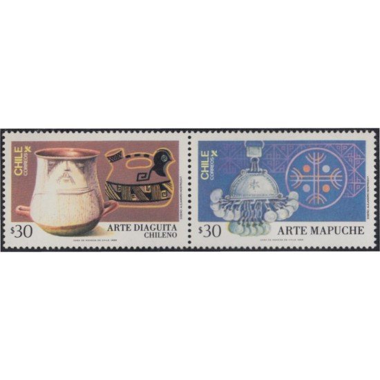Chile 758/59 1986 Artes Diaguita y Mapache MNH Chile 758/59 1986 Artes Diaguita y Mapache MNH