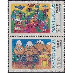 Chile 760/61 1986 Navidad Christmas MNH Chile 760/61 1986 Navidad Christmas MNH