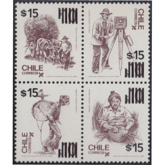 Chile 772/75 1987 Artesanos y personajes típicos MNH Chile 772/75 1987 Artesanos y personajes típicos MNH