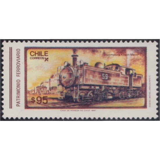 Chile 777 1987 Locomotora Tren Kilson Meyer MNH Chile 777 1987 Locomotora Tren Kilson Meyer MNH