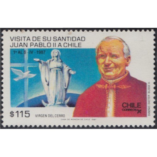 Chile 787a 1987 Visita de SS Juan Pablo II Chile MNH Chile 787a 1987 Visita de SS Juan Pablo II Chile MNH