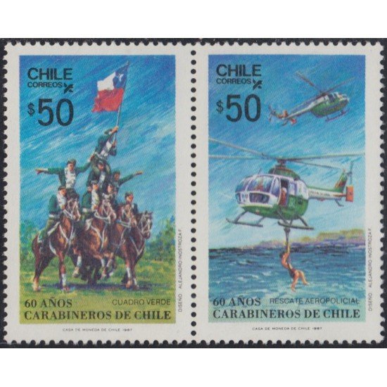 Chile 788/89 1987 Carabineros de Chile MNH Chile 788/89 1987 Carabineros de Chile MNH