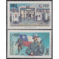 Chile 802/03 1987 Centenario escuela de infantería MNH Chile 802/03 1987 Centenario escuela de infantería MNH