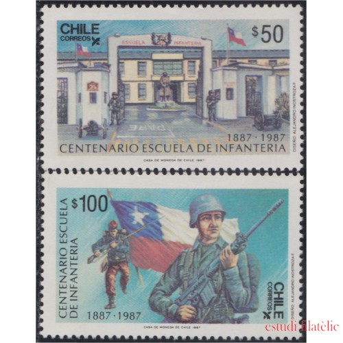 Chile 802/03 1987 Centenario escuela de infantería MNH