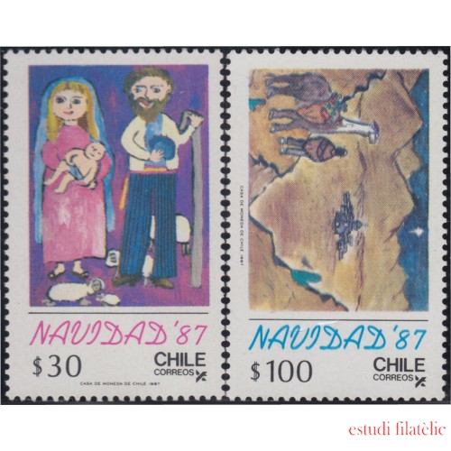 Chile 824/25 1987 Navidad Christma MNH